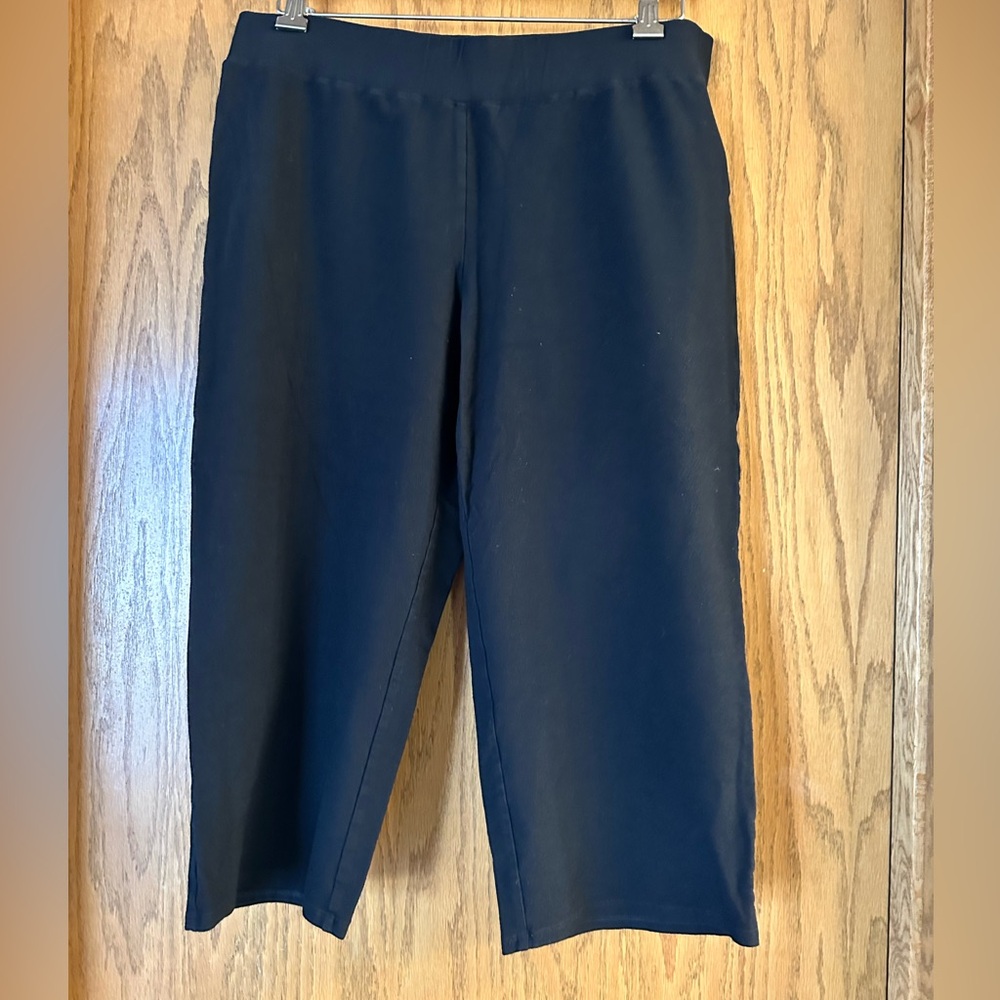 Eileen Fisher black Wide-Leg Cropped Pants